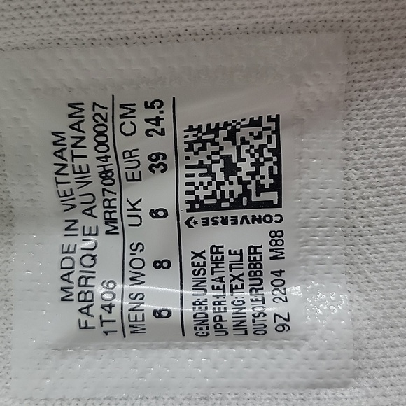 Converse All Star White Leather High Top Sneakers Women's Size 8 - Picture 11 of 11